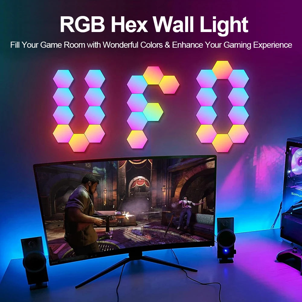 RGB Hexagon wandlampe