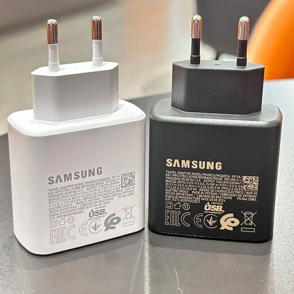 45W Super Fast Charger USB-C – Schnellladegerät mit EU-Stecker & 5A Kabel für Samsung Galaxy