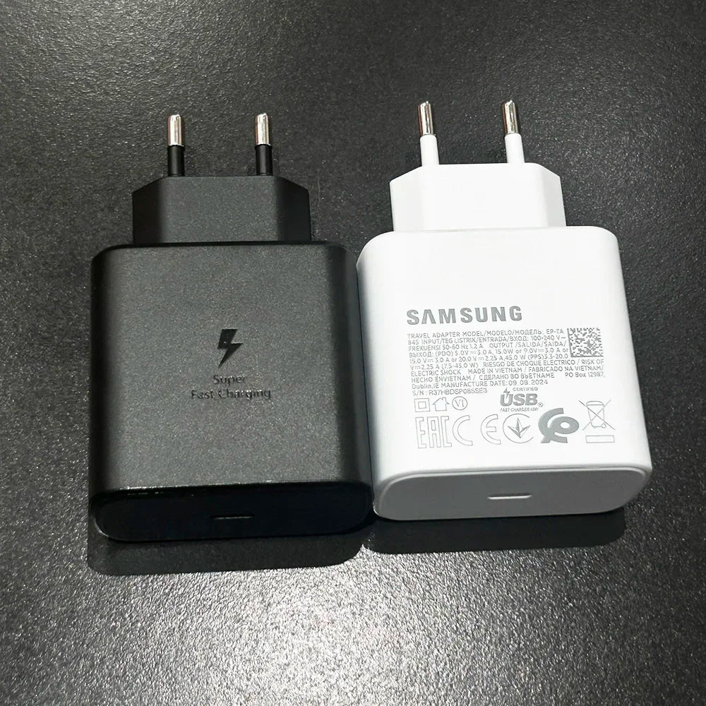 45W Super Fast Charger USB-C – Schnellladegerät mit EU-Stecker & 5A Kabel für Samsung Galaxy