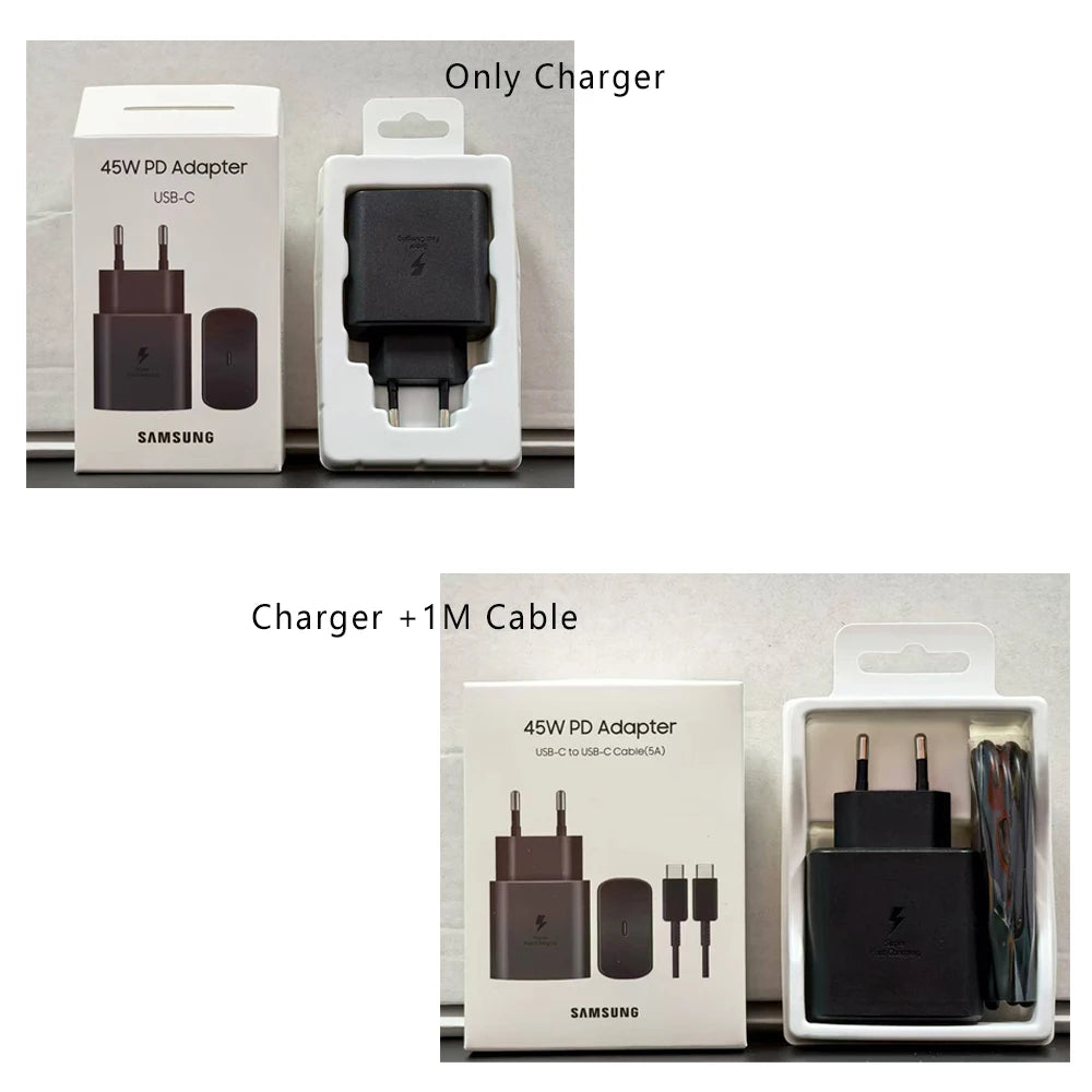 45W Super Fast Charger USB-C – Schnellladegerät mit EU-Stecker & 5A Kabel für Samsung Galaxy