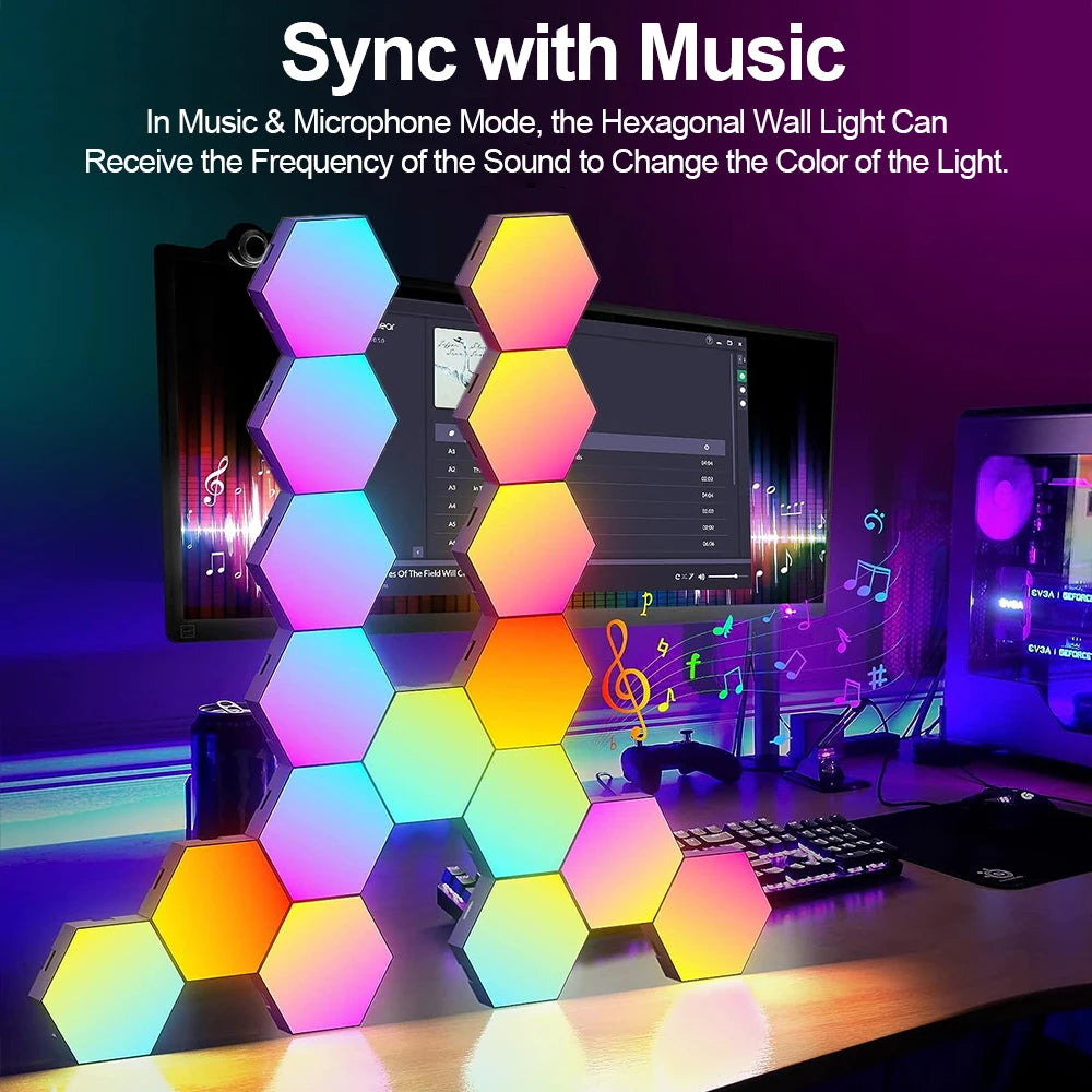 RGB Hexagon wandlampe
