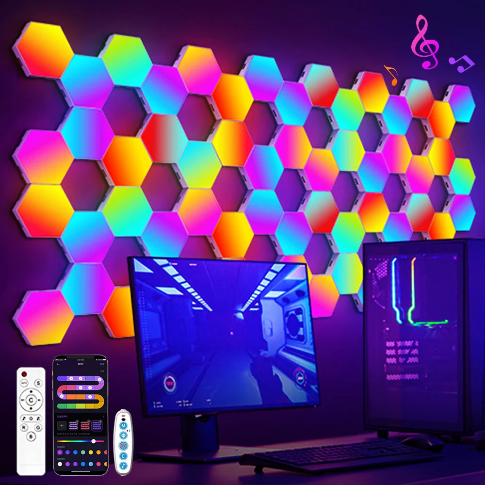 RGB Hexagon wandlampe